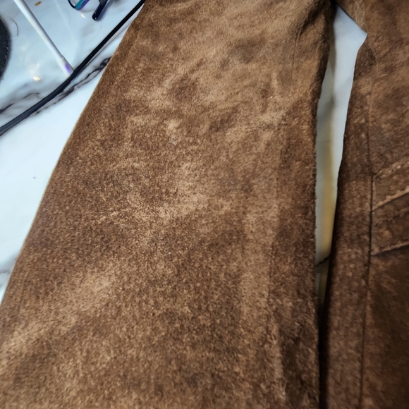 BROWN SUEDE FAUX SUEDE JACKET WOMENS SIZE SMALL - Picture 10 of 16
